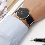 Daniel Wellington Classic Cornwall Black Dial Black Nylon Strap Watch For Women - DW00100148 Authentic Buy Shop Now