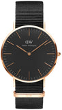 Daniel Wellington Classic Cornwall Black Dial Black Nylon Strap Watch For Women - DW00100148 Authentic Buy Shop Now