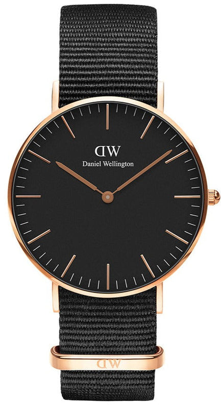 Daniel Wellington Classic Cornwall Black Dial Black NATO Strap Watch For Women - DW00100150 Authentic Buy Shop Now