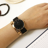 Daniel Wellington Classic Cornwall Black Dial Black NATO Strap Watch For Women - DW00100150 Authentic Buy Shop Now