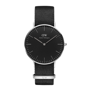 Daniel Wellington Petite Cornwall Black Dial Black Nylon Strap Watch For Women - DW00100248 Authentic Buy Shop Now