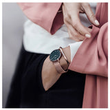 Daniel Wellington Classic Melrose Black Dial Rose Gold Mesh Bracelet Watch For Women - DW00100161 Authentic Buy Shop Now