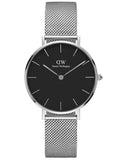 Daniel Wellington Classic Petite Sterling Black Dial Silver Mesh Bracelet Watch For Women - DW00100162 Authentic Buy Shop Now