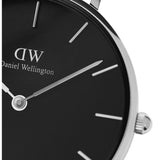 Daniel Wellington Classic Petite Sterling Black Dial Silver Mesh Bracelet Watch For Women - DW00100162 Authentic Buy Shop Now