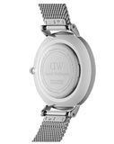 Daniel Wellington Classic Petite Sterling Black Dial Silver Mesh Bracelet Watch For Women - DW00100162 Authentic Buy Shop Now