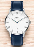 Daniel Wellington Dapper Somerset White Dial Blue Leather Strap Watch For Men - DW00100192 Authentic Buy Shop Now