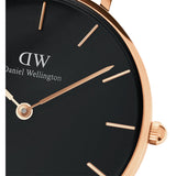 Daniel Wellington Petite Ashfield Black Dial Black Mesh Bracelet Watch Watch For Women - DW00100201 Authentic Buy Shop Now