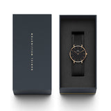 Daniel Wellington Petite Ashfield Black Dial Black Mesh Bracelet Watch Watch For Women - DW00100201 Authentic Buy Shop Now
