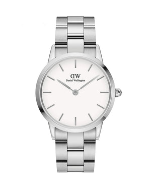 Daniel Wellington Iconic Link White Dial Silver Steel Strap Watch for Women - DW00100203 Authentic Buy Shop Now