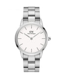 Daniel Wellington Iconic Link White Dial Silver Steel Strap Watch for Women - DW00100203 Authentic Buy Shop Now