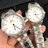 Daniel Wellington Iconic Link White Dial Silver Steel Strap Watch for Women - DW00100203 Authentic Buy Shop Now