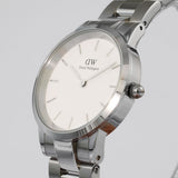 Daniel Wellington Iconic Link White Dial Silver Steel Strap Watch For Women - DW00100205 Authentic Buy Shop Now
