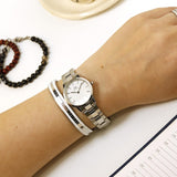 Daniel Wellington Iconic Link White Dial Silver Steel Strap Watch For Women - DW00100207 Authentic Buy Shop Now