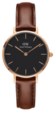 Daniel Wellington Classic Petite St Mawes Black Dial Brown Leather Strap Watch For Women - DW00100225 Authentic Buy Shop Now