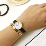Daniel Wellington Classic Petite Sheffield White Dial Black Leather Strap Watch For Women - DW00100230 Authentic Buy Shop Now