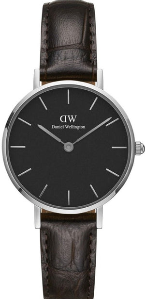 Daniel Wellington Classic Petite York Black Dial Brown Leather Strap Watch For Women - DW00100238 Authentic Buy Shop Now