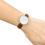 Daniel Wellington Petite White Dial Brown Leather Strap Watch For Women - DW00100243 Authentic Buy Shop Now