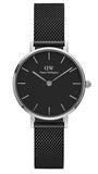Daniel Wellington Petite Ashfield Black Dial Black Mesh Strap Watch For Women - DW00100246 Authentic Buy Shop Now