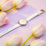 Daniel Wellington Petite White Dial White Leather Strap Watch For Women - DW00100249 Authentic Buy Shop Now