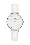 Daniel Wellington Petite Bondi White Dial White Leather Strap Watch For Women - DW00100250 Authentic Buy Shop Now