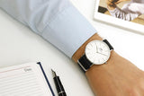 Daniel Wellington Classic Cornwall White Dial Black Nylon Strap Watch For Men - DW00100258 Authentic Buy Shop Now