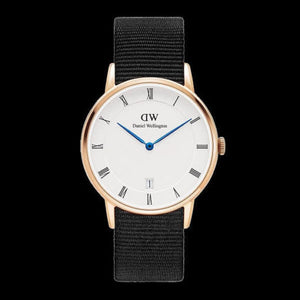 Daniel Wellington Dapper Cornwall White Dial Black Nylon Strap Watch For Men - DW00100261 Authentic Buy Shop Now