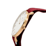 Daniel Wellington Classic Roselyn White Dial Maroon Nylon Strap Watch For Women - DW00100267 Authentic Buy Shop Now