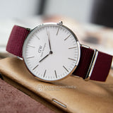 Daniel Wellington Classic Roselyn White Dial Red NATO Strap Watch For Women - DW00100268 Authentic Buy Shop Now