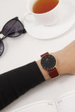 Daniel Wellington Classic Roselyn Black Dial Maroon Nylon Strap Watch For Women - DW00100273 Authentic Buy Shop Now