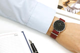 Daniel Wellington Classic Roselyn Black Dial Maroon Nylon Strap Watch For Women - DW00100274 Authentic Buy Shop Now