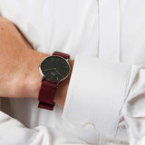 Daniel Wellington Classic Roselyn Black Dial Maroon Nylon Strap Watch For Women - DW00100274 Authentic Buy Shop Now