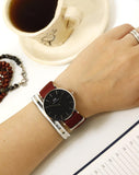 Daniel Wellington Classic Roselyn Black Dial Maroon Nylon Strap Watch For Women - DW00100274 Authentic Buy Shop Now