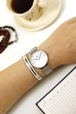 Daniel Wellington Petite Sterling Quartz White Dial Silver Mesh Bracelet Watch For Men - DW00100306 Authentic Buy Shop Now