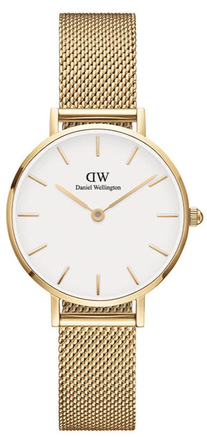 Daniel Wellington Classic Petite Evergold White Dial Gold Mesh Bracelet Watch For Women - DW00100350 Authentic Buy Shop Now