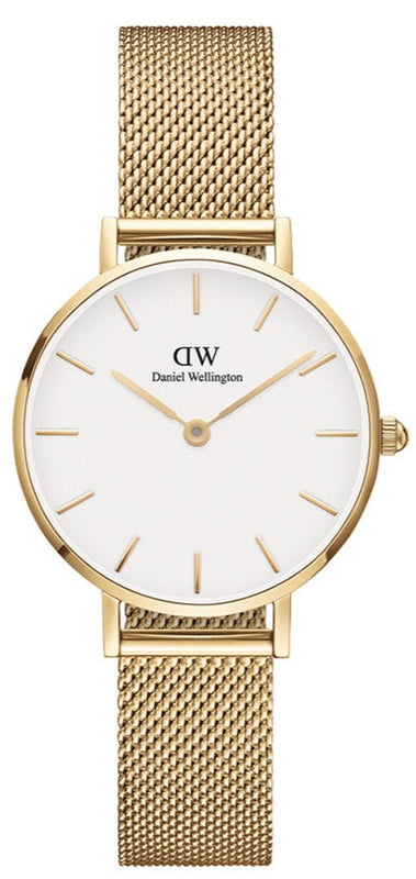 Daniel Wellington Classic Petite Evergold White Dial Gold Mesh Bracelet Watch For Women - DW00100350 Authentic Buy Shop Now