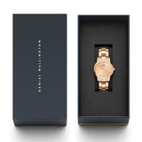 Daniel Wellington Iconic Link Unitone Rose Gold Dial Rose Gold Steel Strap Watch For Women - DW00100401 Authentic Buy Shop Now