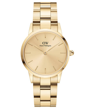 Daniel Wellington Iconic Link Unitone Gold Dial Gold Steel Strap Watch For Women - DW00100403 Authentic Buy Shop Now