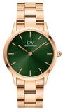 Daniel Wellington Iconic Link Emerald Green Dial Rose Gold Steel Strap Watch For Women - DW00100419 Authentic Buy Shop Now