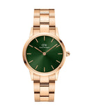 Daniel Wellington Iconic Link Emerald Green Dial Rose Gold Steel Strap Watch For Women - DW00100421 Authentic Buy Shop Now