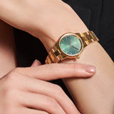 Daniel Wellington Iconic Link Emerald Green Dial Rose Gold Steel Strap Watch For Women - DW00100421 Authentic Buy Shop Now