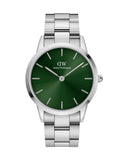 Daniel Wellington Iconic Link Emerald Green Dial Silver Steel Strap Watch For Men - DW00100427 Authentic Buy Shop Now