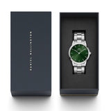 Daniel Wellington Iconic Link Emerald Green Dial Silver Steel Strap Watch For Men - DW00100427 Authentic Buy Shop Now