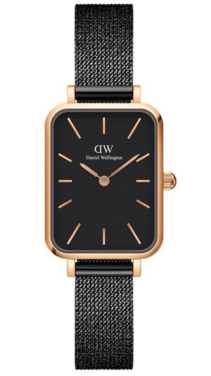 Daniel Wellington Quadro Ashfield Black Dial Black Mesh Strap Watch For Women - DW00100433 Authentic Buy Shop Now