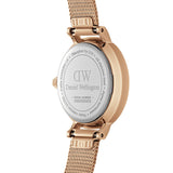 Daniel Wellington Petite Pressed Melrose Black Dial Rose Gold Mesh Strap Watch For Women - DW00100440 Authentic Buy Shop Now
