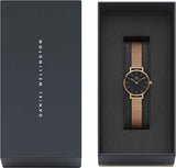 Daniel Wellington Petite Pressed Melrose Black Dial Rose Gold Mesh Strap Watch For Women - DW00100440 Authentic Buy Shop Now