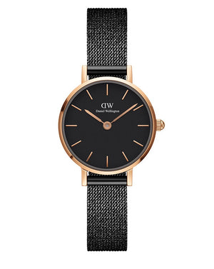 Daniel Wellington Classic Petite Pressed Ashfield Black Dial Black Mesh Bracelet Watch For Women - DW00100441 Authentic Buy Shop Now