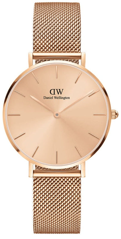 Daniel Wellington Petite Rose Gold Dial Rose Gold Mesh Bracelet Watch For Women - DW00100471 Authentic Buy Shop Now