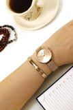 Daniel Wellington Petite Rose Gold Dial Rose Gold Mesh Bracelet Watch For Women - DW00100471 Authentic Buy Shop Now