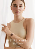 Daniel Wellington Petite Amber Brown Dial Gold Mesh Strap Watch For Women - DW00100476 Authentic Buy Shop Now
