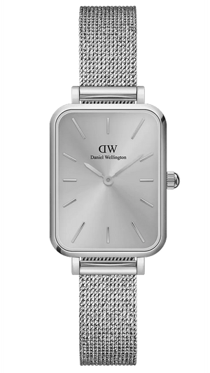 Daniel Wellington Quadro Unitone Silver Dial Silver Mesh Strap Watch For Women - DW00100486 Authentic Buy Shop Now